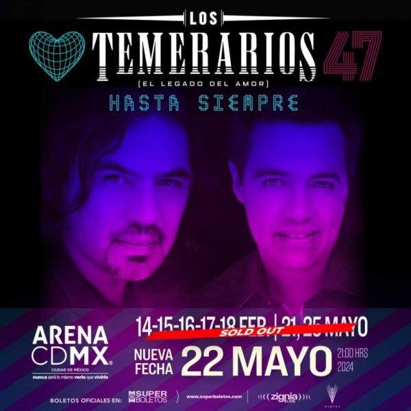 Los Temerarios en la Arena CDMX, Mayo 2024