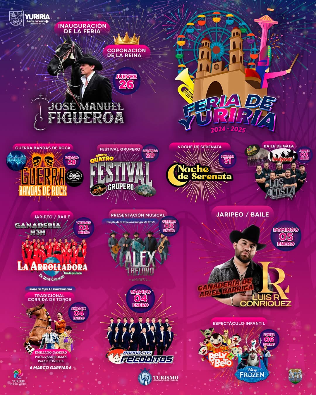 Cartelera Feria Yuriria 2024-2025