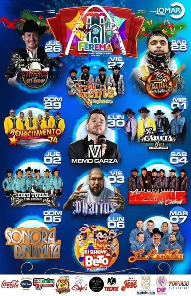 Cartelera Feria Regional Matehuala 2024-2025