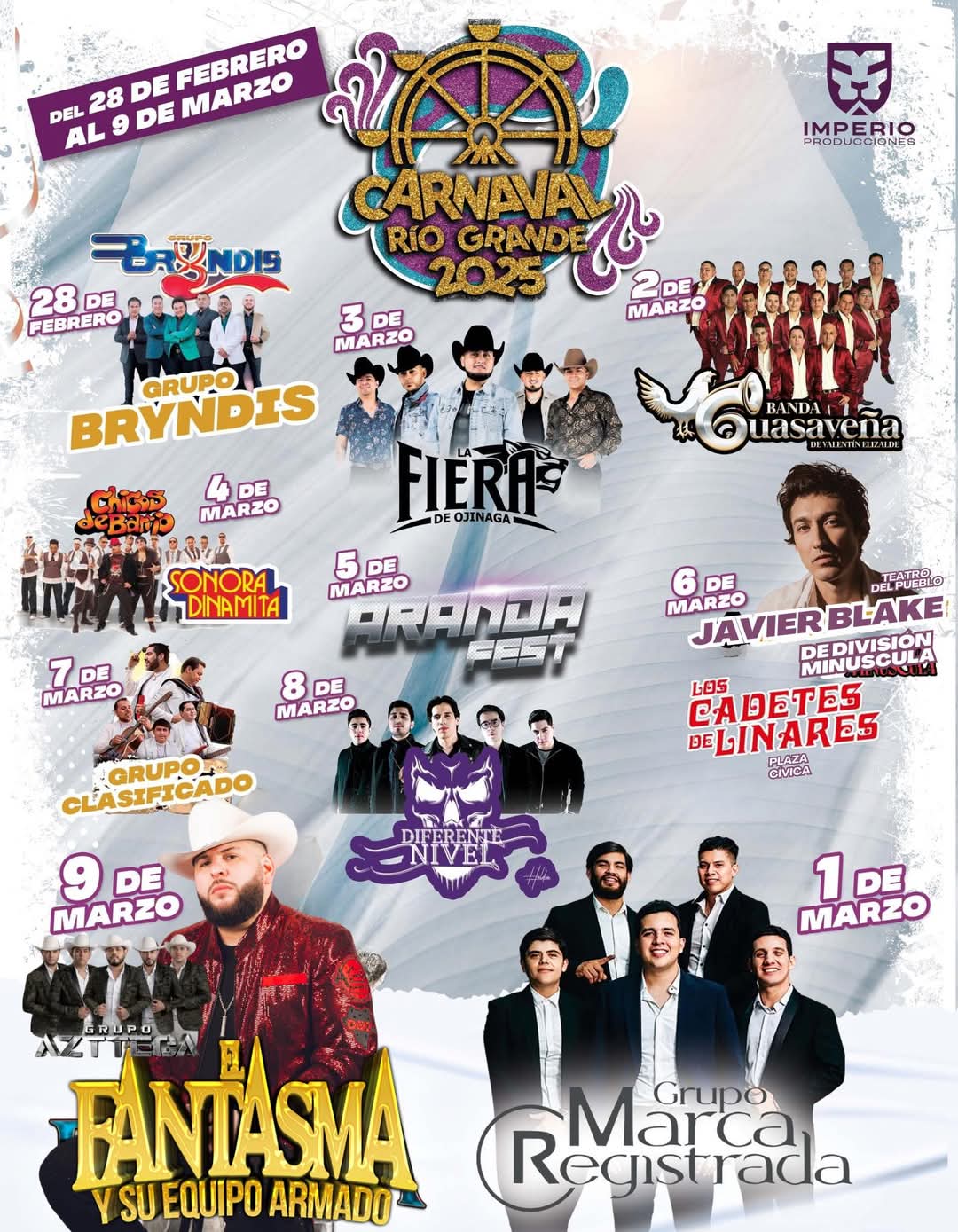 Cartelera Carnaval Río Grande 2025
