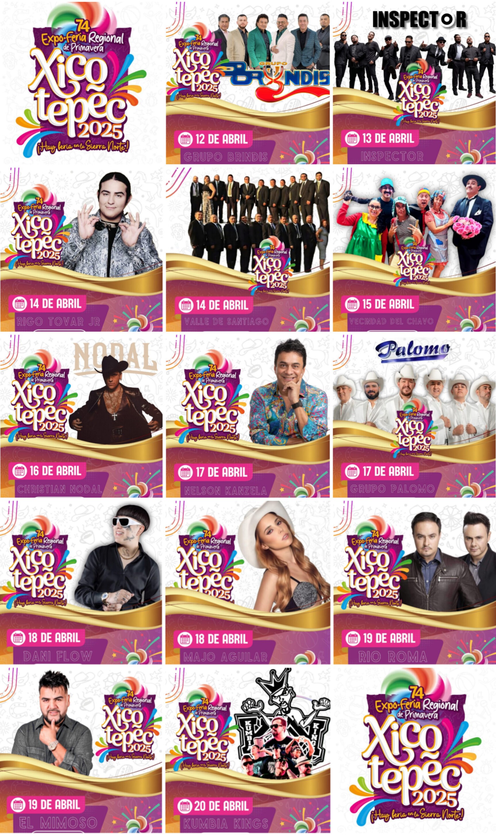 Elenco Expo Feria Regional de Primavera Xicotepec 2025