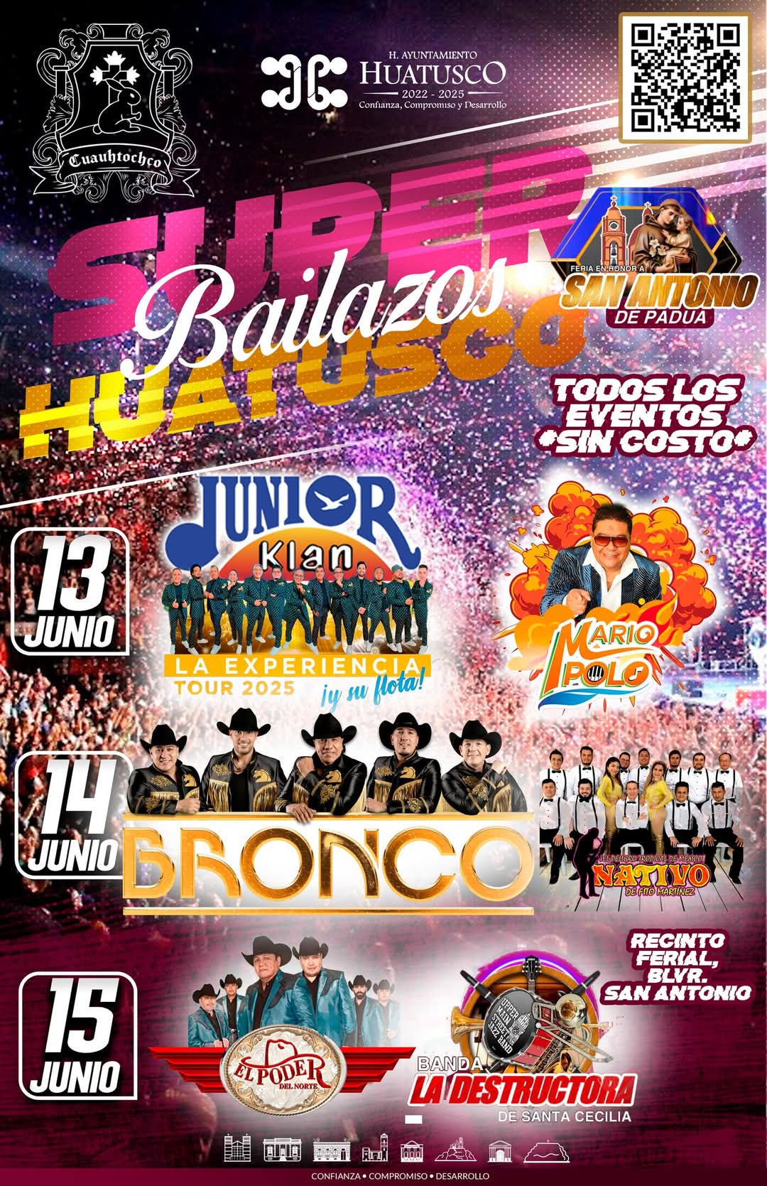 Cartelera Feria de San Antonio Huatusco 2025