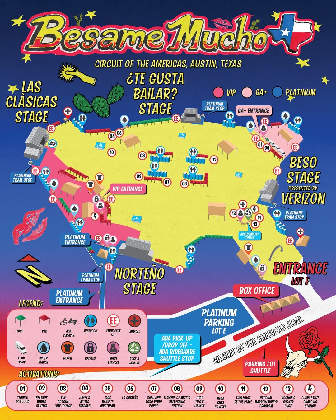 Mapa Bésame Mucho Fest 2025