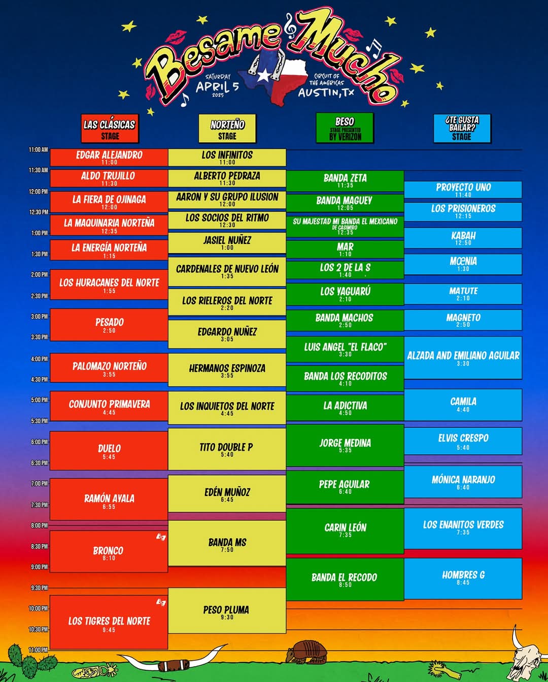 Horarios Bésame Mucho Fest 2025