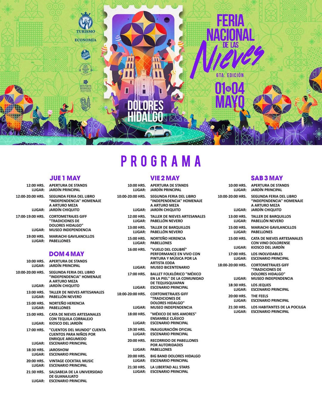 Programa Feria Nacional de las Nieves Dolores Hidalgo 2025