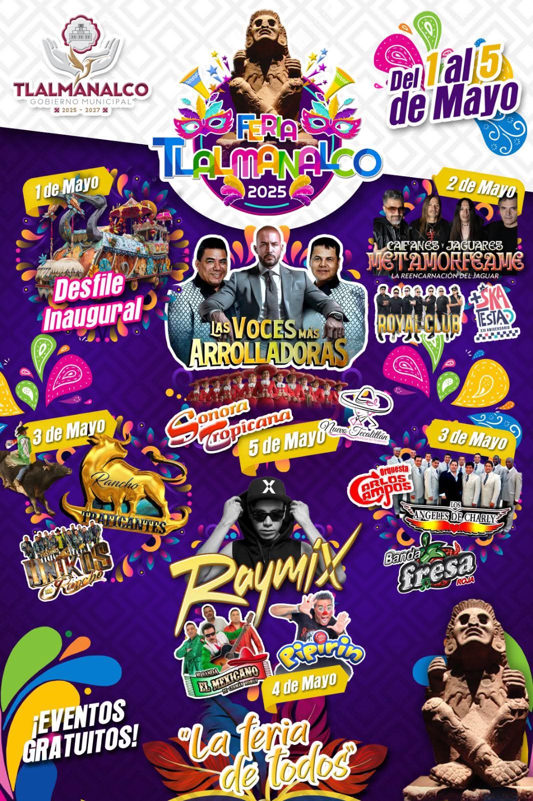 Cartelera Artística Feria Tlalmanalco 2025