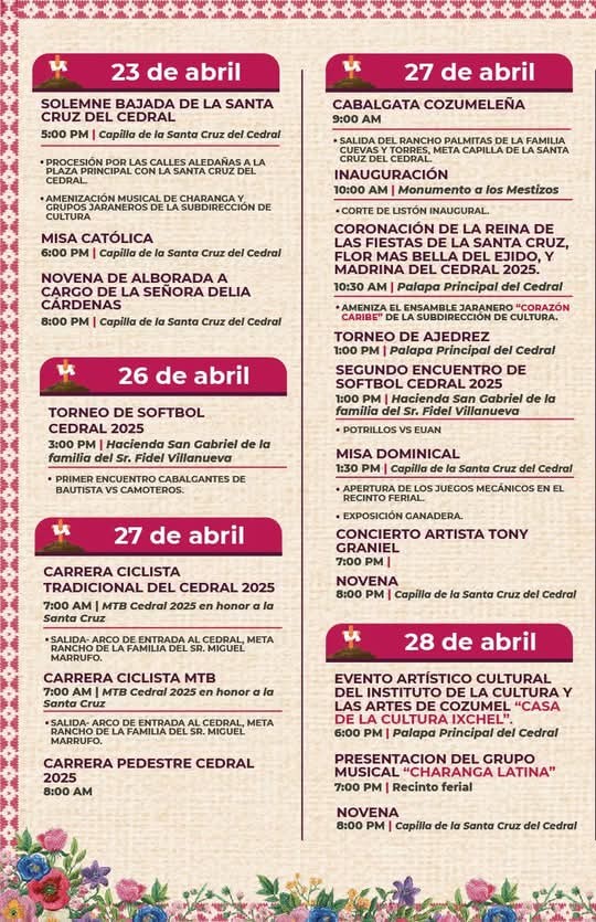 Programa Feria El Cedral Cozumel 2025