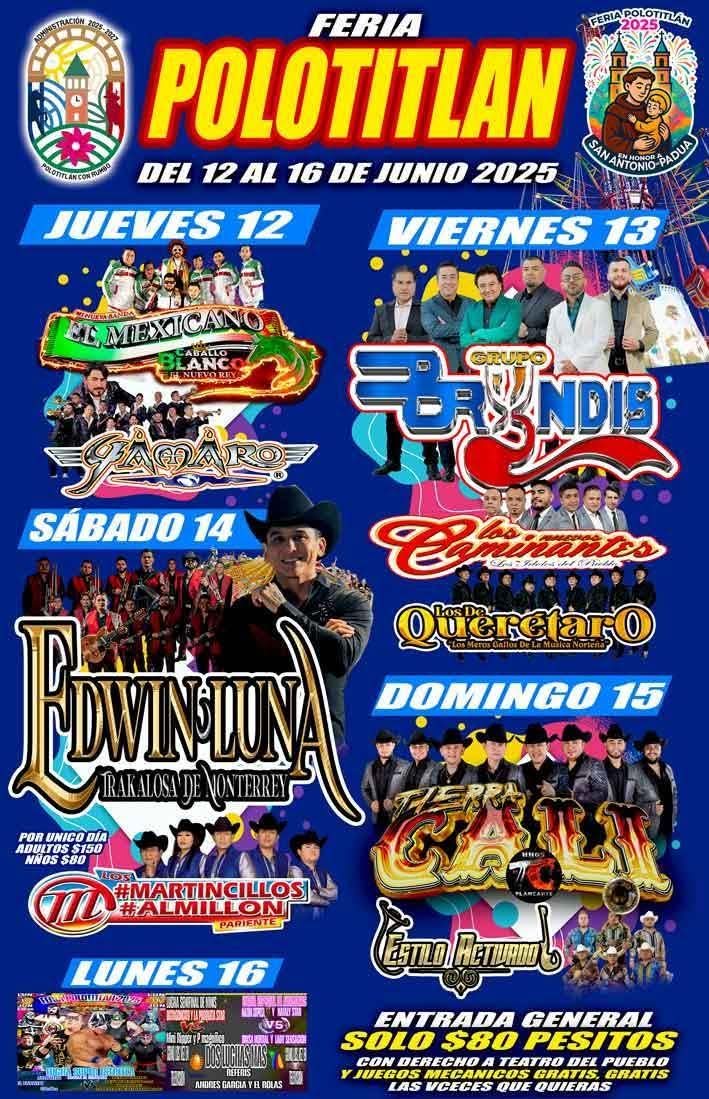 Elenco Feria Polotitlán 2025