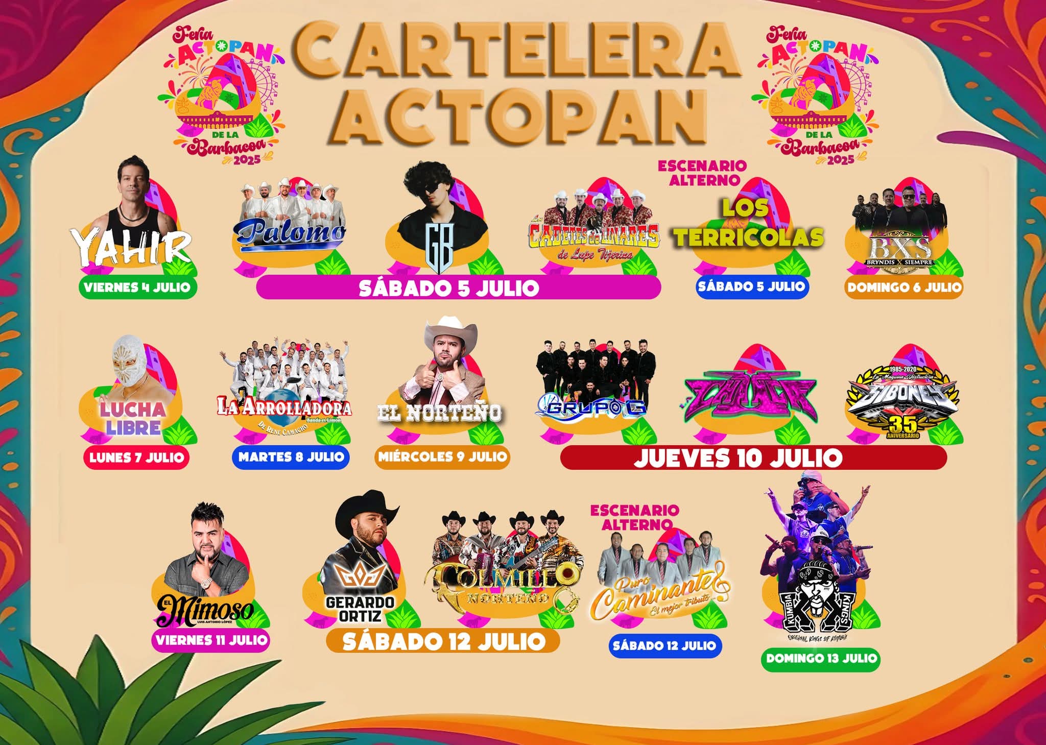 Elenco Feria de la Barbacoa Actopan 2025