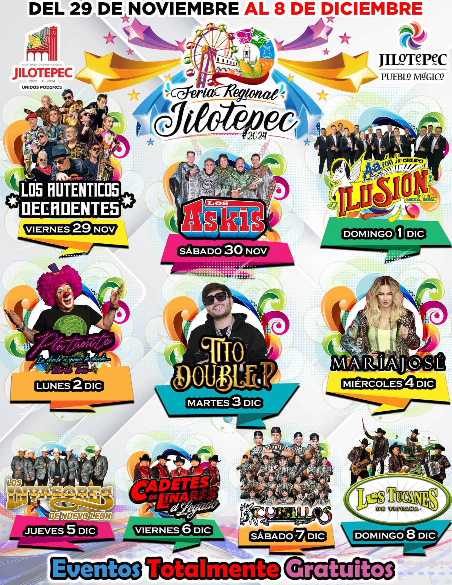 Elenco de la Feria Regional Jilotepec 2024