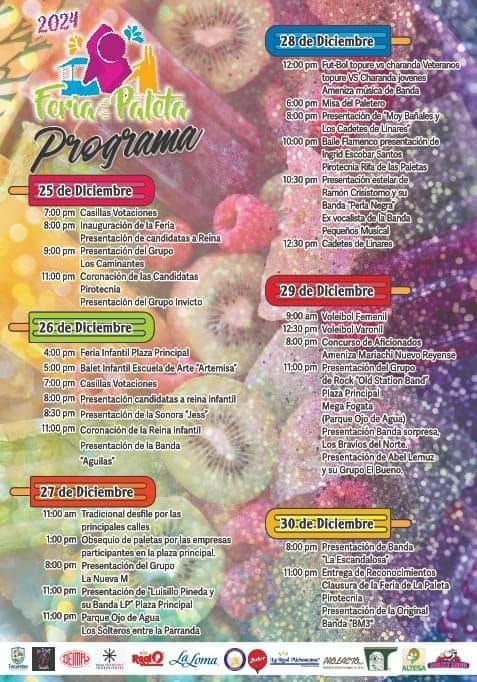 Programa de la Feria de la Paleta Tocumbo 2024