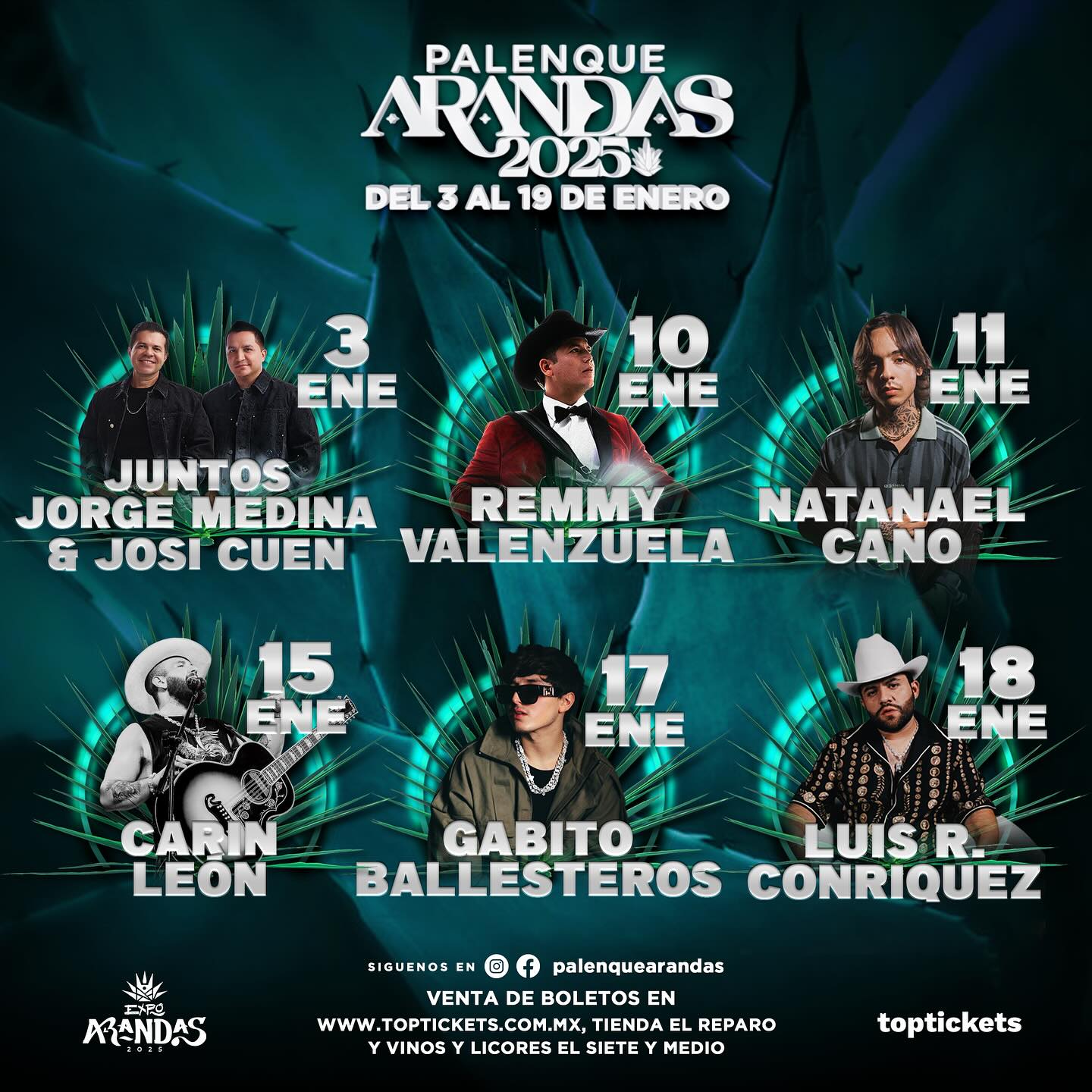 Elenco Palenque Expo Feria Arandas 2025