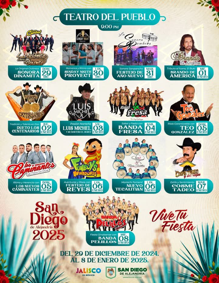 Actividades y Atractivos de la Feria San Diego de Alejandría 2025