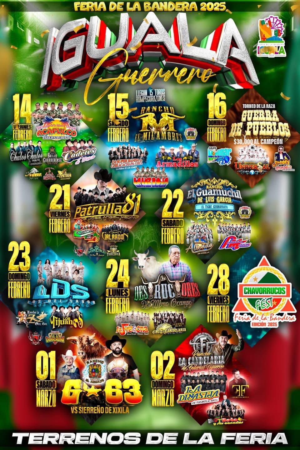 Elenco Plaza de Toros - Feria de la Banderia Iguala 2025