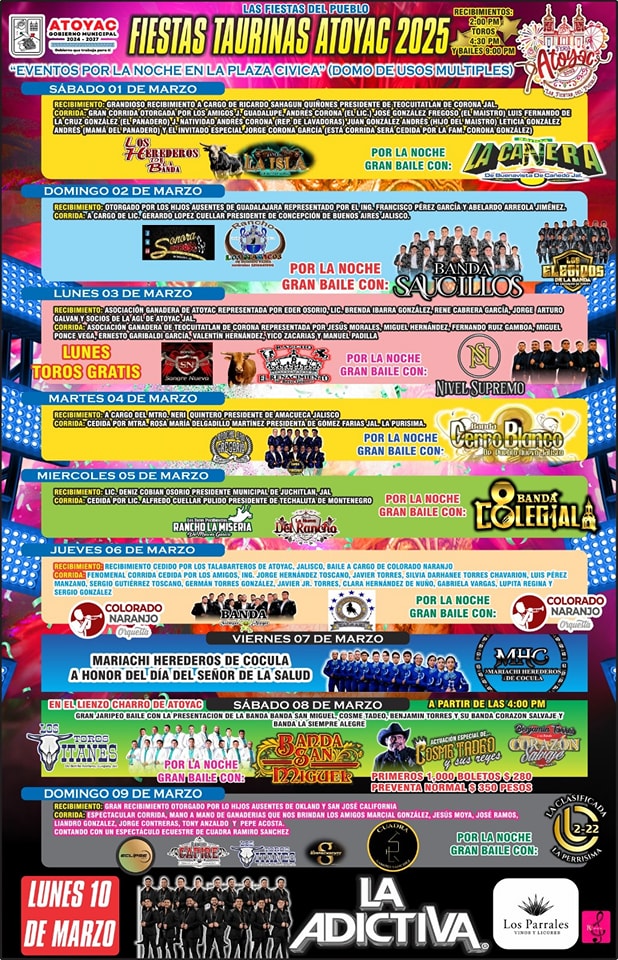 Programa Fiestas Taurinas Atoyac 2025