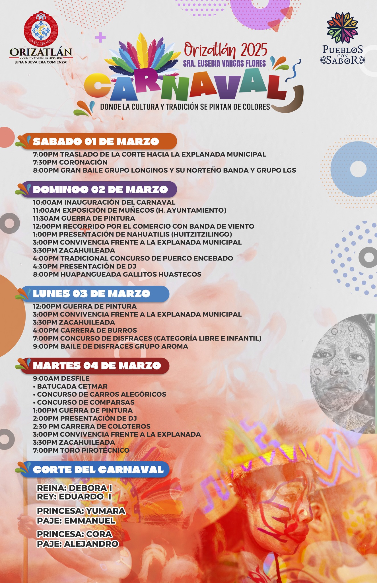 Programa Carnaval San Felipe Orizatlán 2025