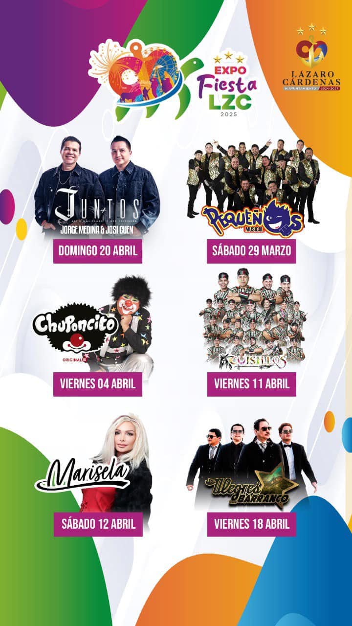 Cartelera estelar xpo Fiesta LZC Lázaro Cárdenas 2025