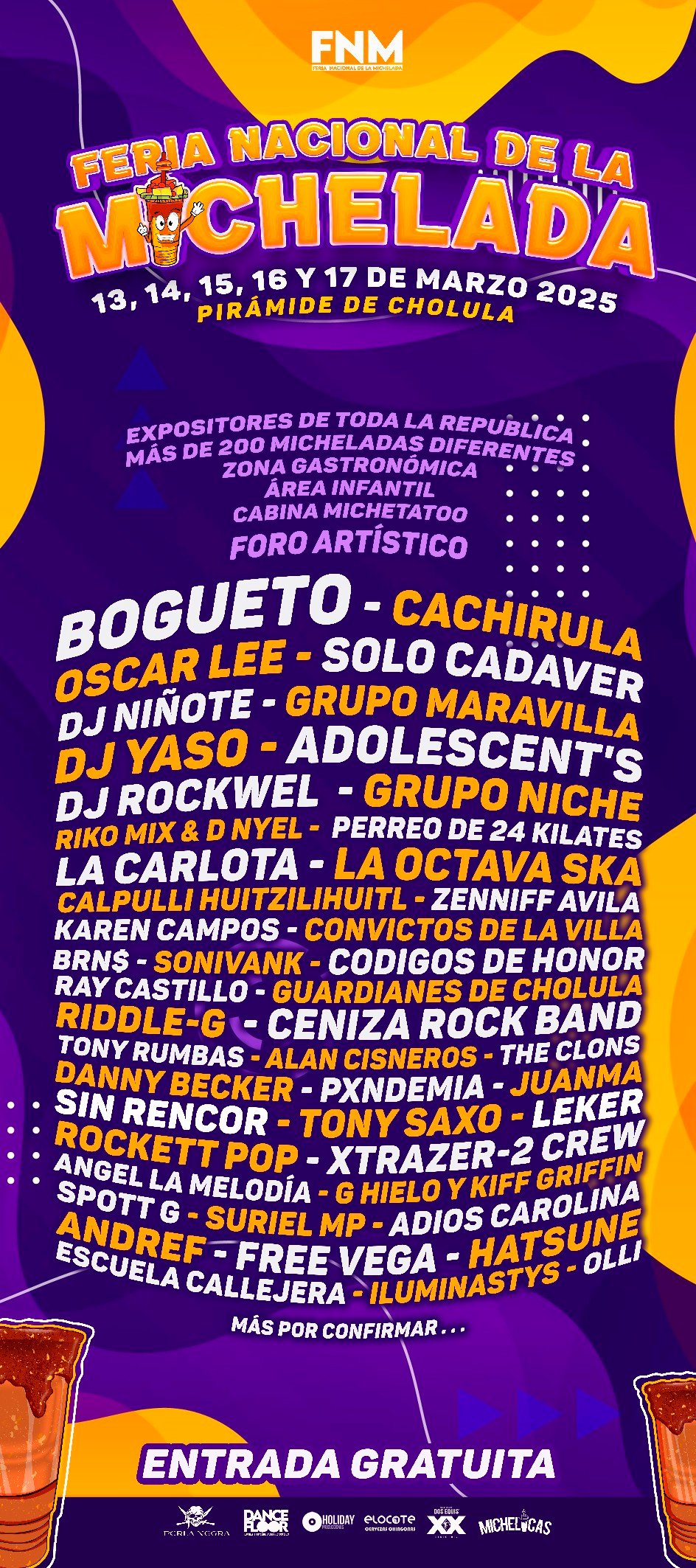 Cartelera Feria Nacional de la Michelada Cholula 2025