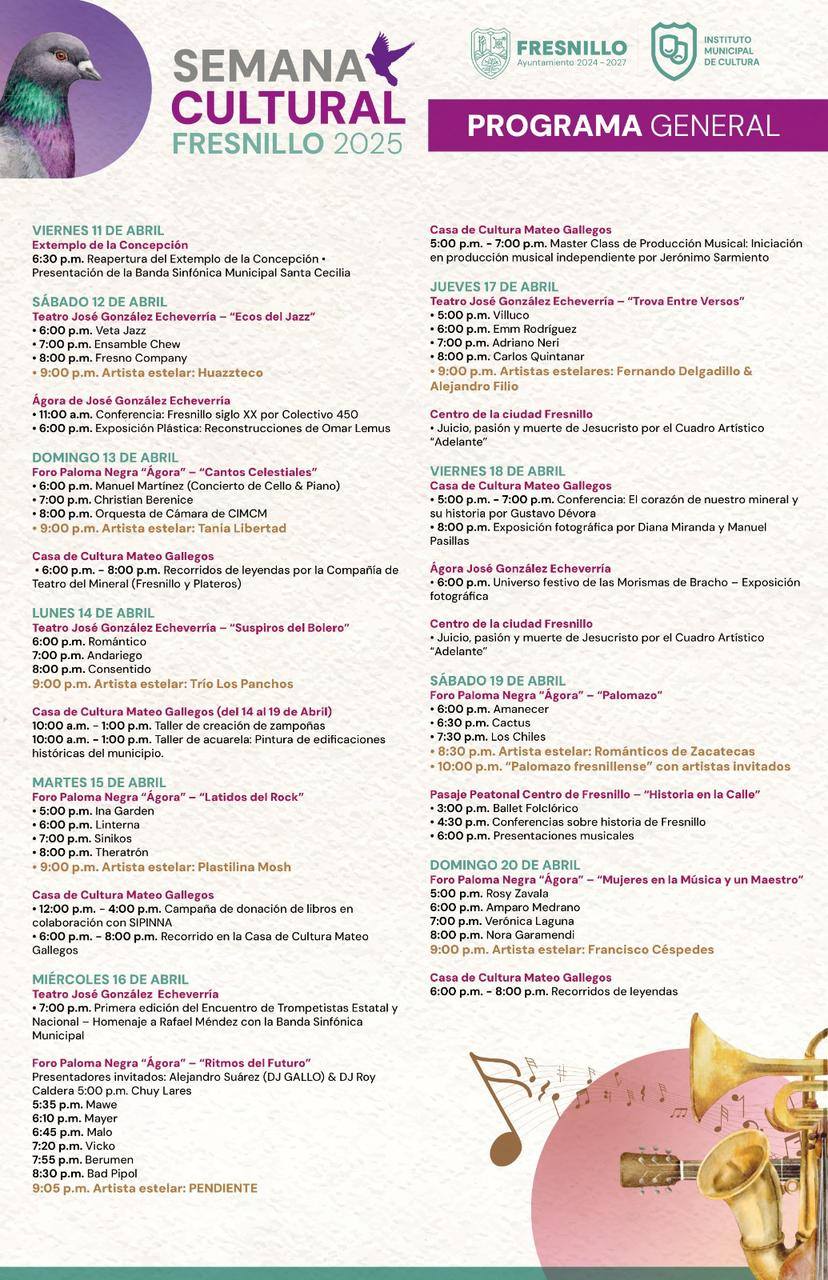Programa - Semana Cultural Fresnillo 2025