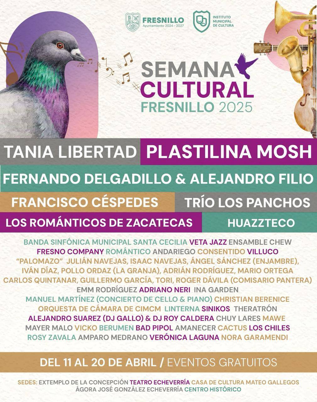 Cartelera estelar - Semana Cultural Fresnillo 2025