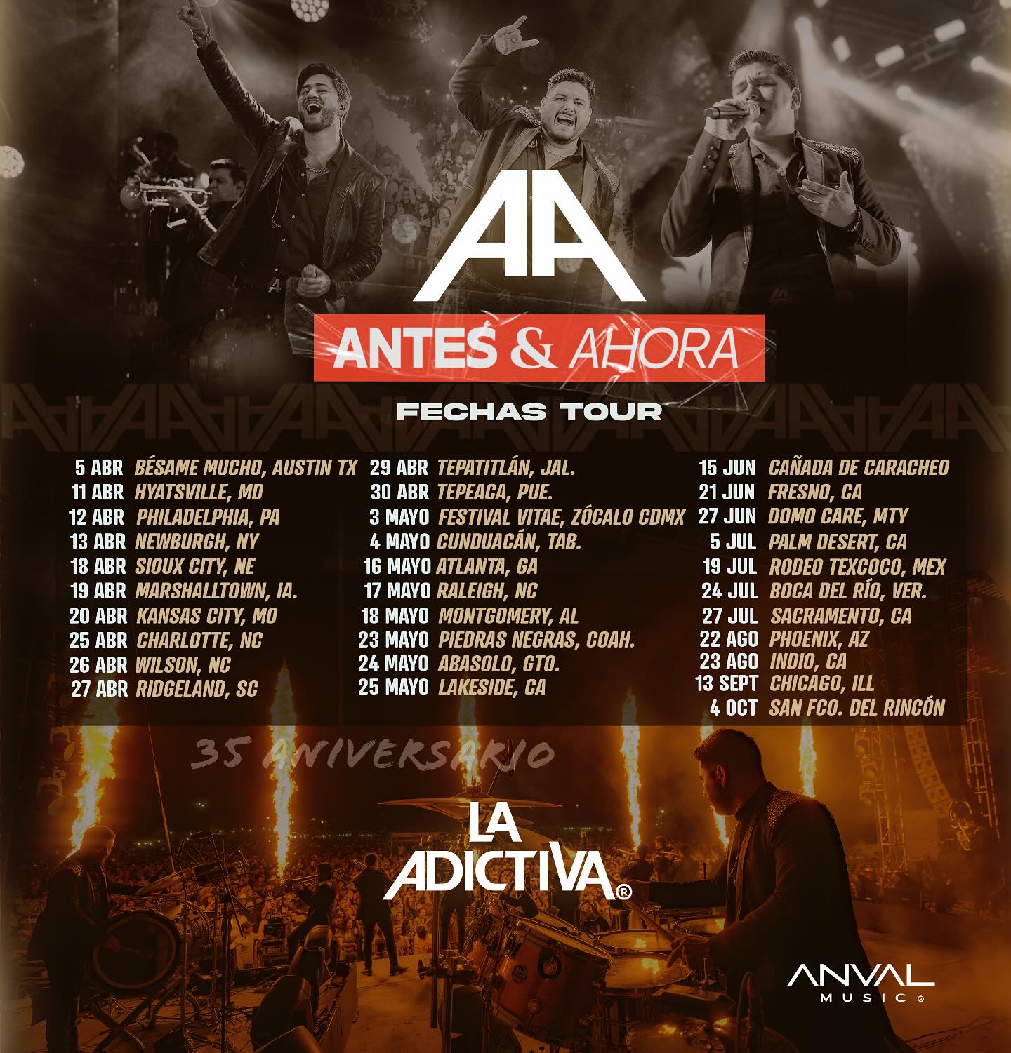 Banda La Adictiva Tour 2025: fechas, lugares, recintos