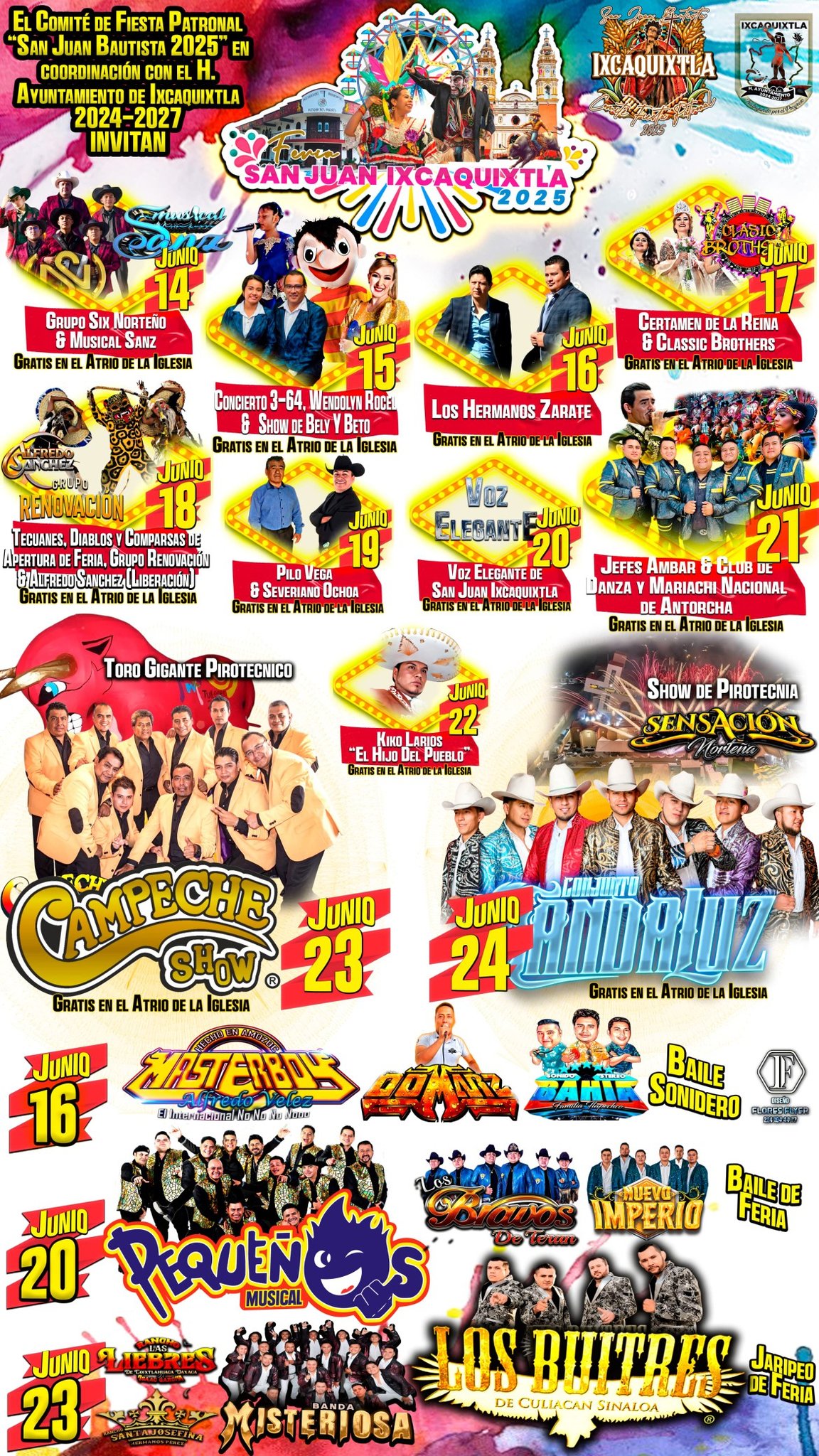 Cartelera Feria San Juan Ixcaquixtla 2025