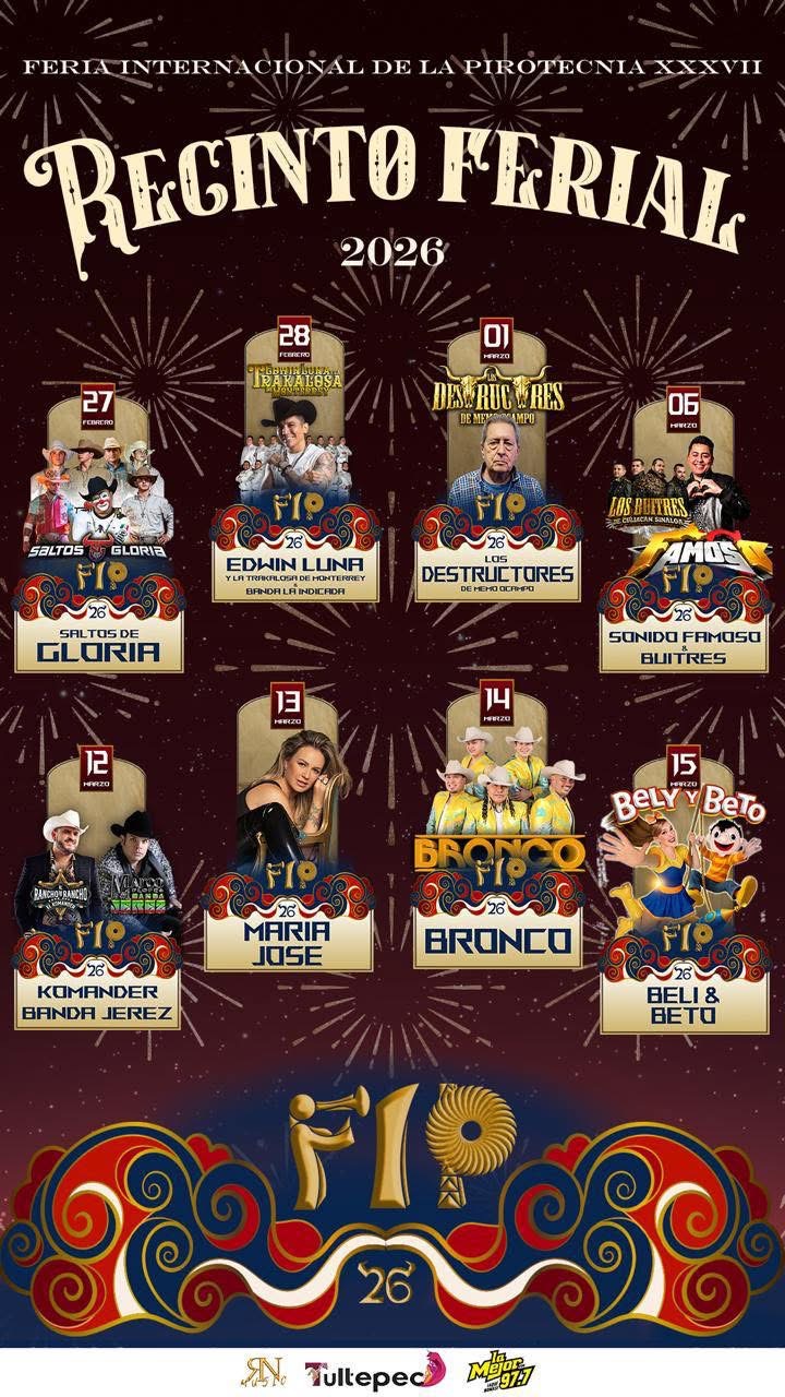Cartelera Feria Internacional de la Pirotecnia Tultepec 2026