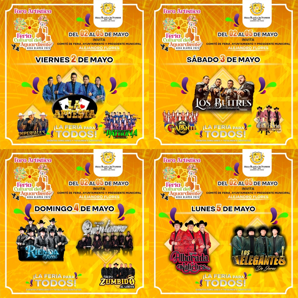 Elenco estelar Feria Cultural del Aguardiente Agua Blanca 2025
