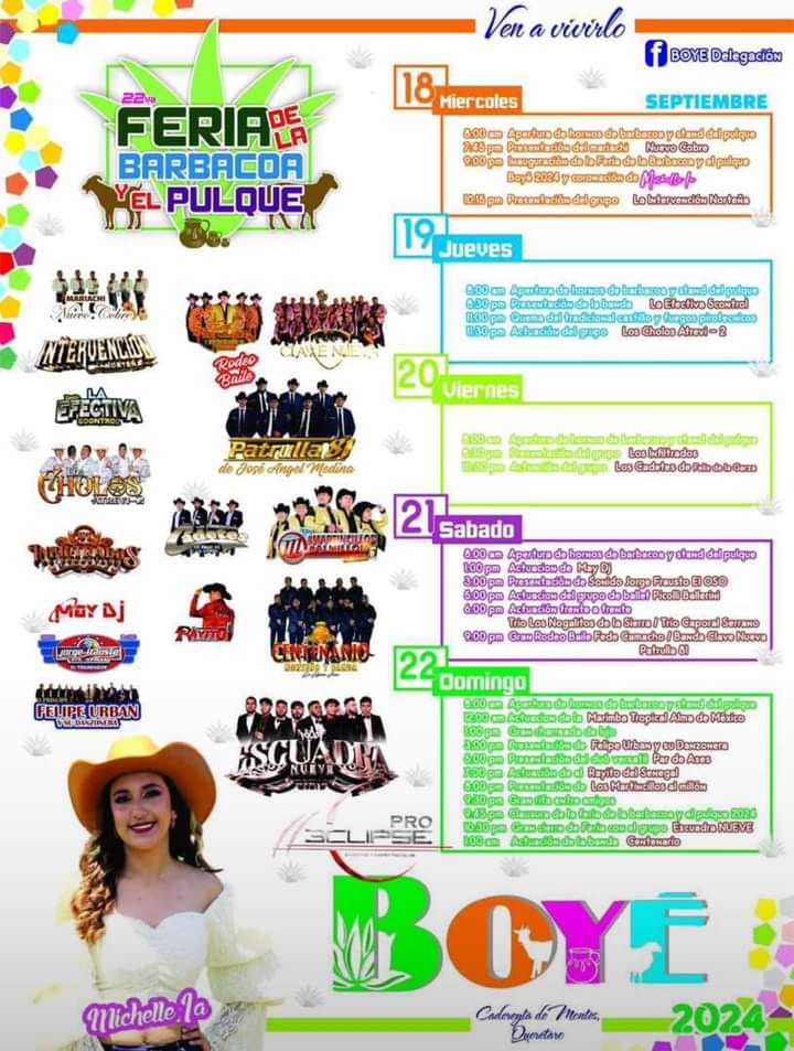 Programa Feria de la Barbacoa y El Pulque Boyé 2024