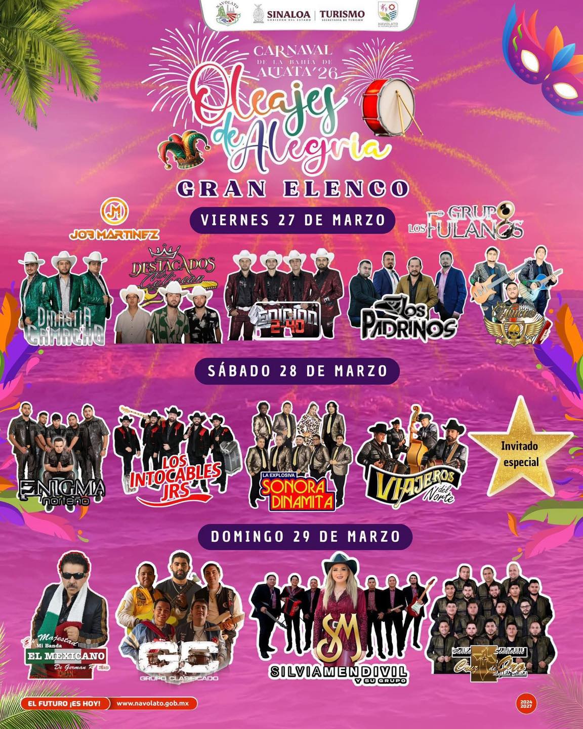 Cartelera Artística Carnaval Bahía Altata 2026