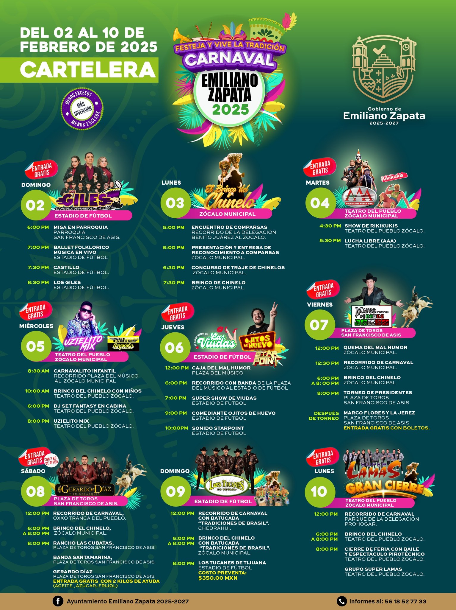Programa de Actividades Carnaval Emiliano Zapata Morelos 2025