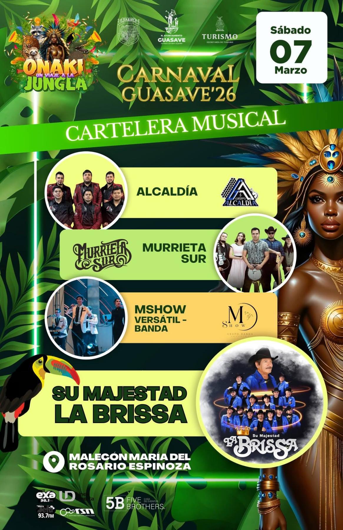 Elenco estelar Carnaval Guasave 2026