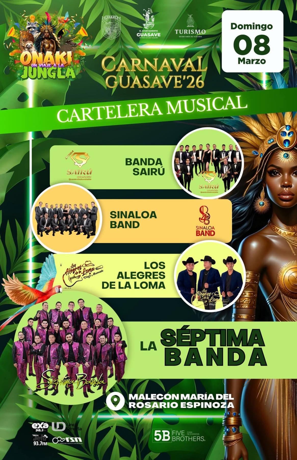 Elenco estelar Carnaval Guasave 2026