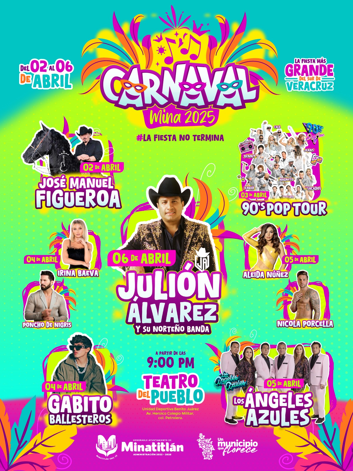 Cartelera estelar Carnaval Minatitlán 2025