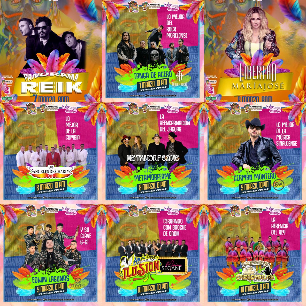 Cartelera estelar Carnaval Yautepec 2025