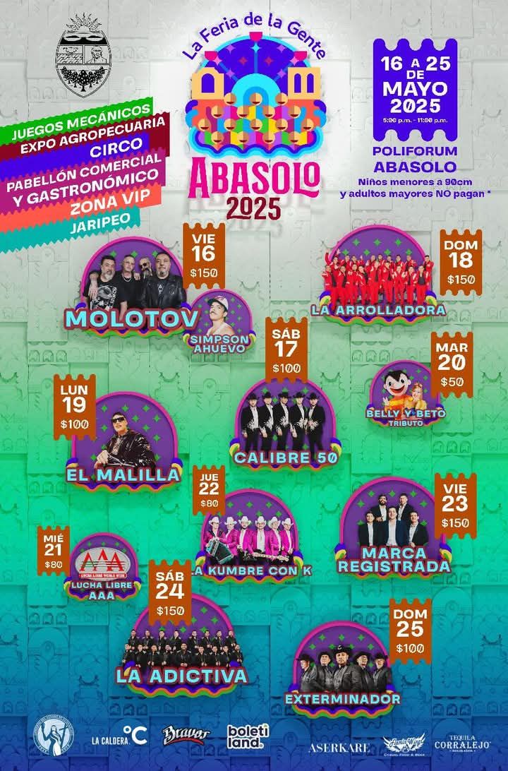 Cartelera artística Expo Feria Abasolo 2025