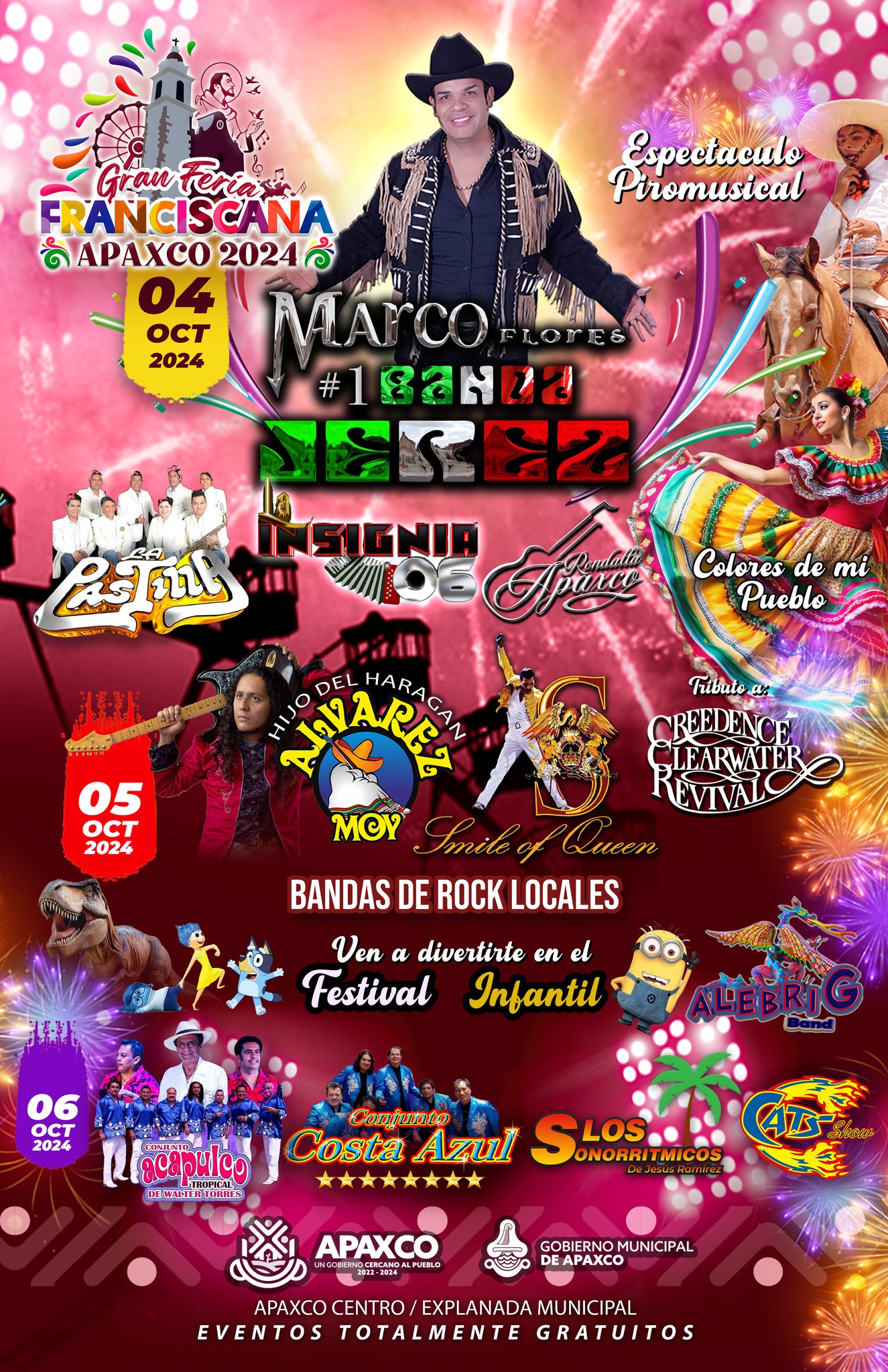 Cartelera, Gran Feria Franciscana Apaxco 2024