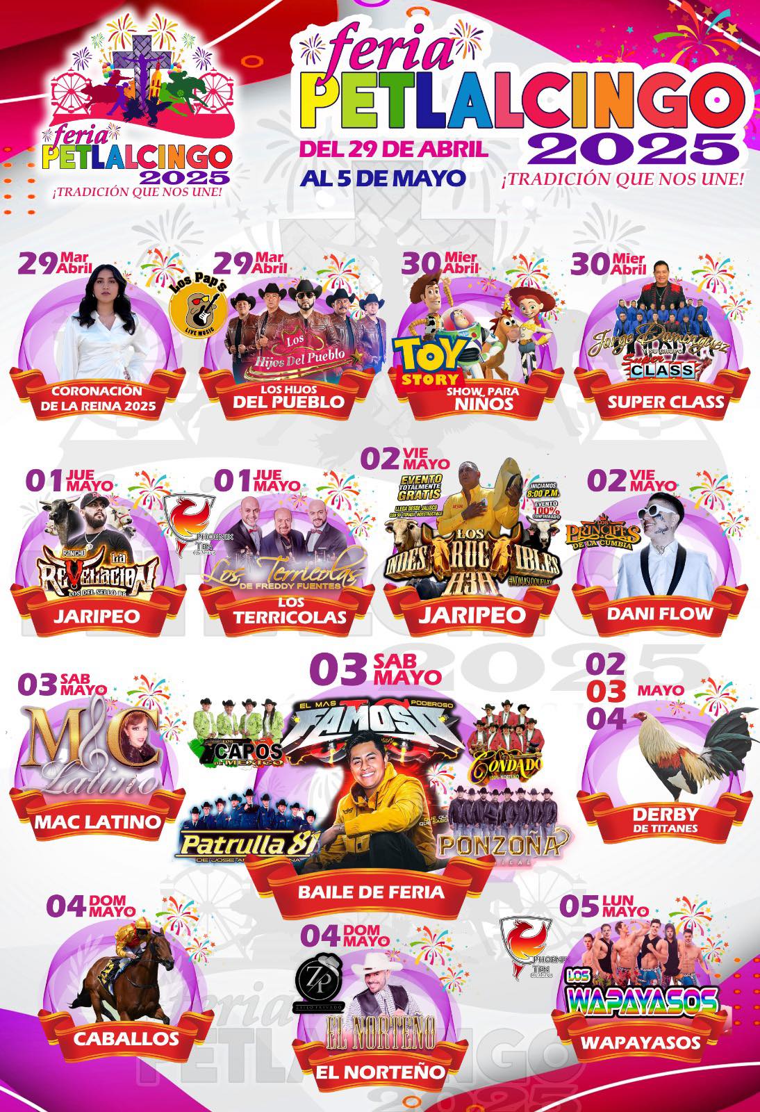 Cartelera Feria Petlalcingo 2025