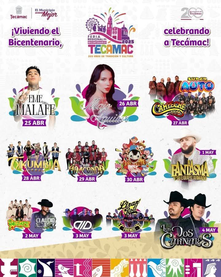 Cartelera Artística de la Feria Regional de Tecámac 2025