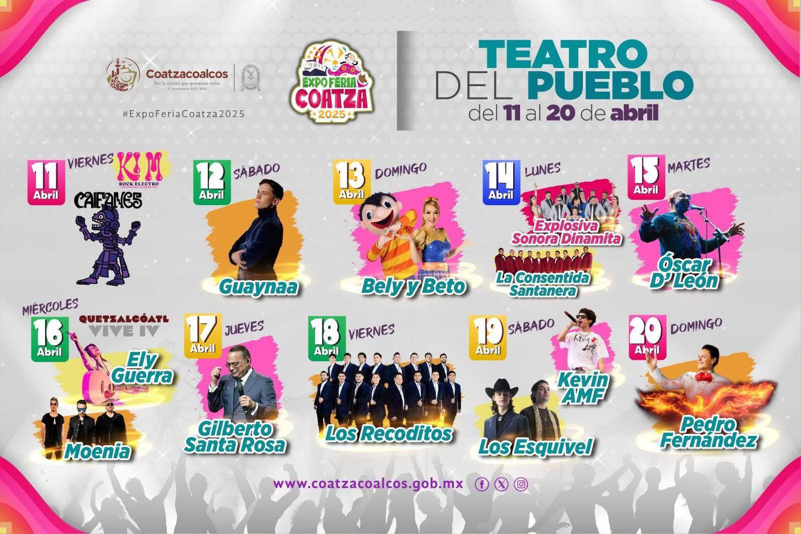 Cartelera Expo Feria Coatza 2025