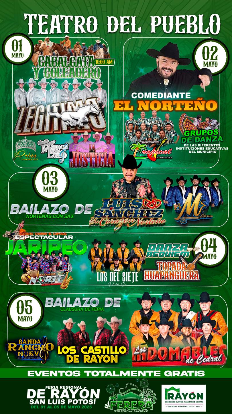 Cartelera Feria Regional Rayonense FERERA 2025