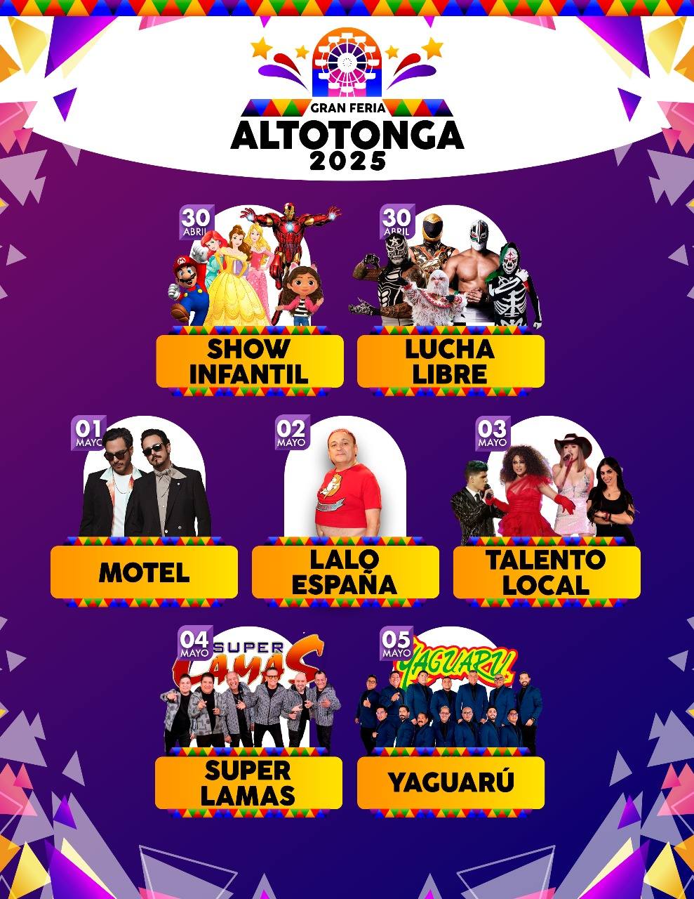 Cartelera artística Gran Feria Altotonga 2025