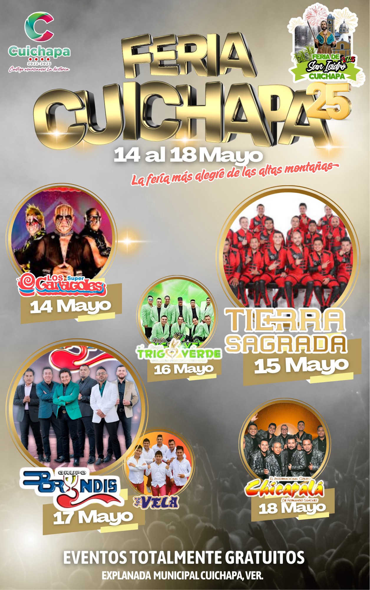 Cartelera Artística Feria San Isidro Cuichapa 2025