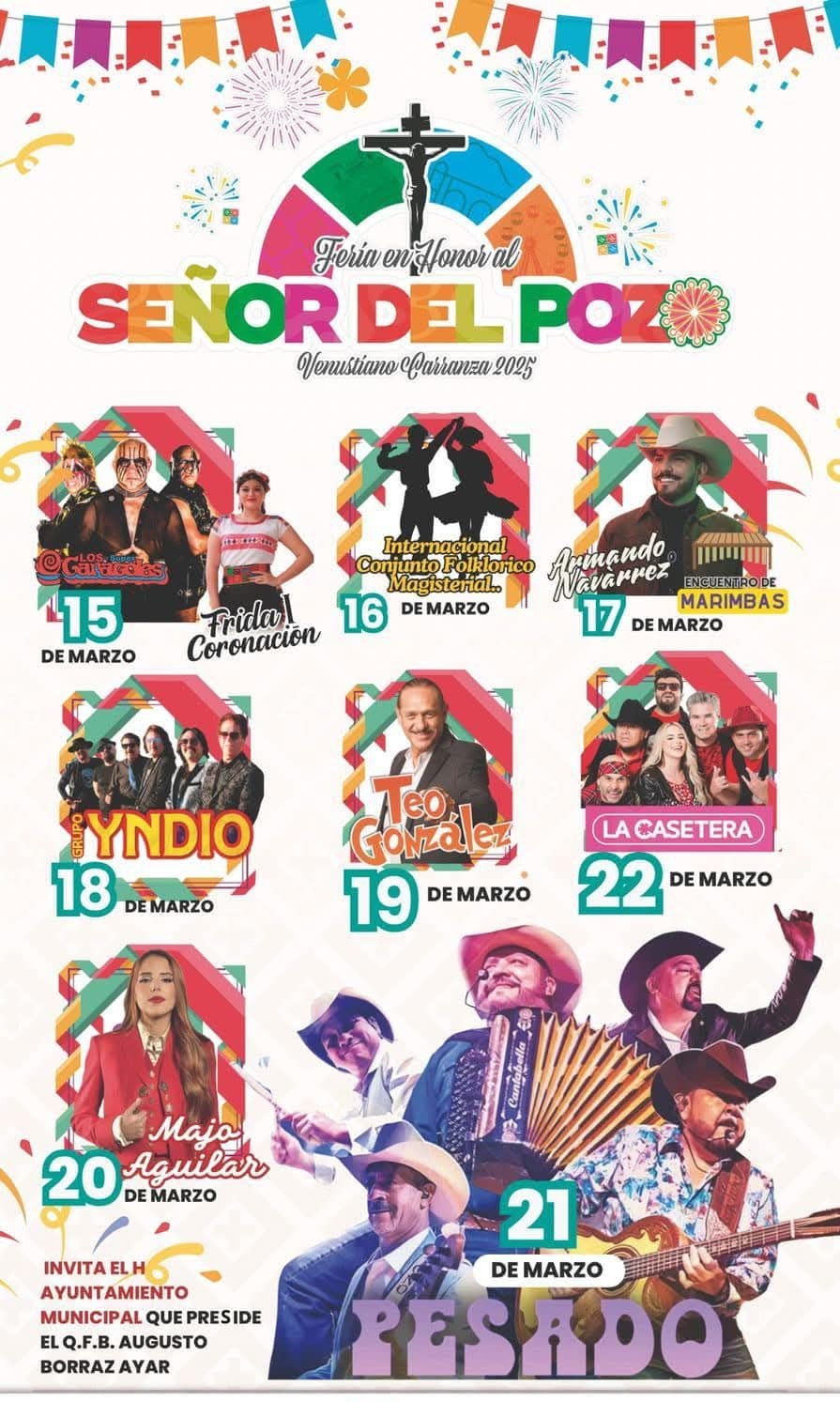 Elenco estelar Feria del Señor del Pozo Venustiano Carranza 2025