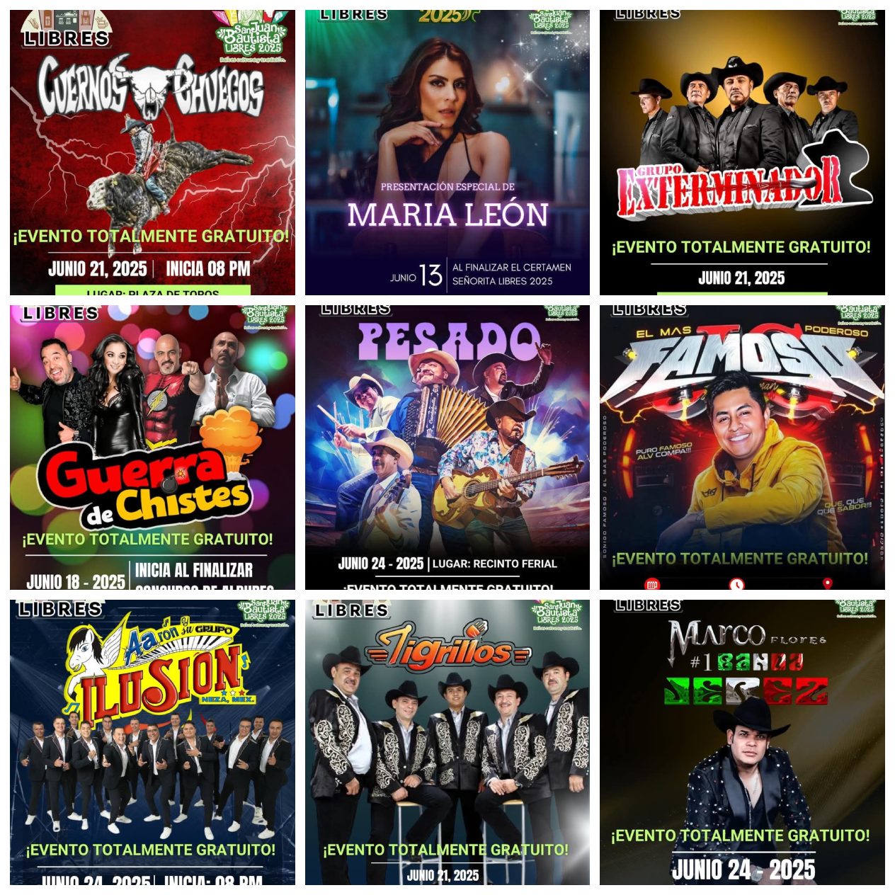 Cartelera - Feria San Juan Bautista Libres 2025