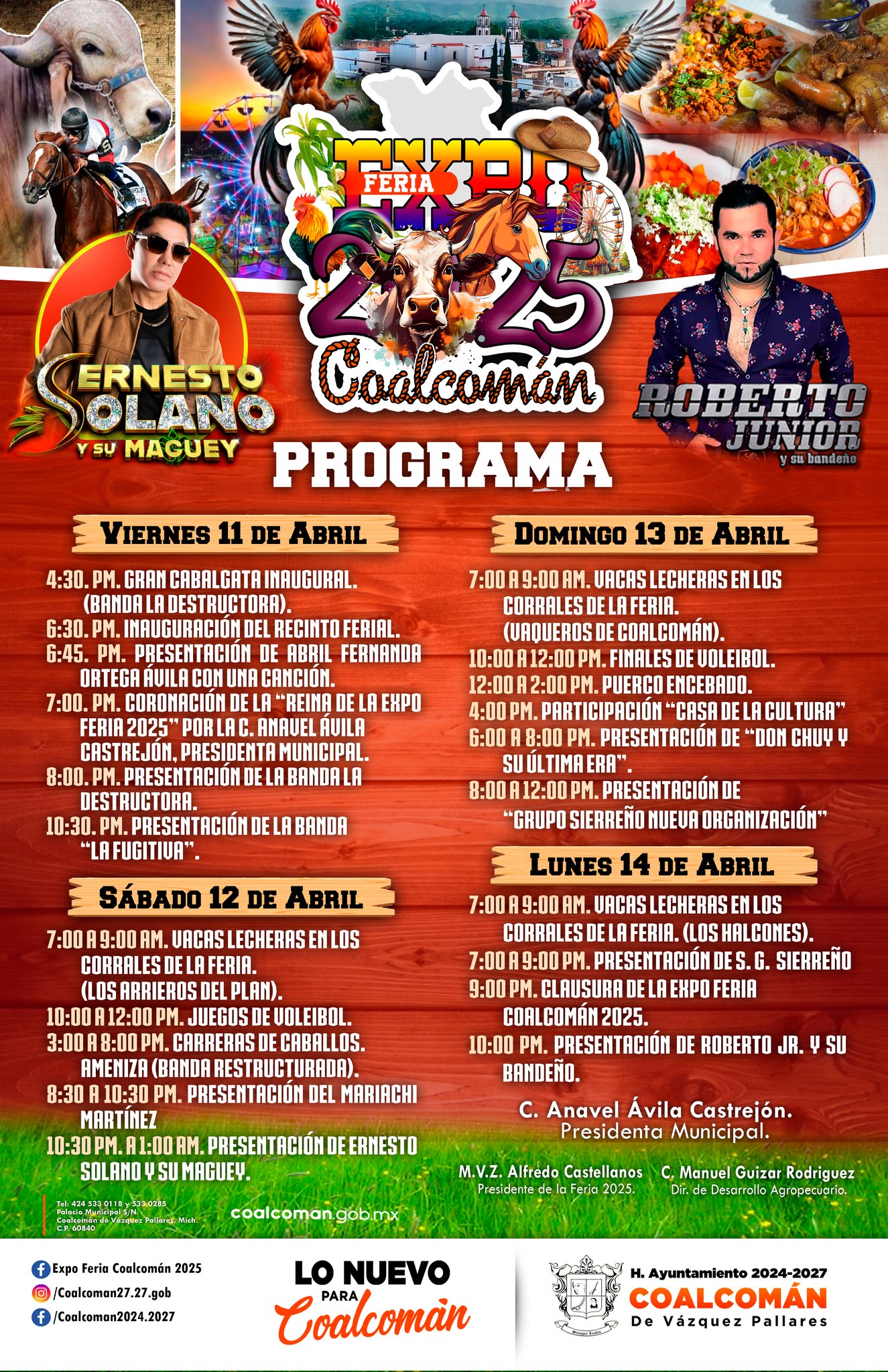 Cartelera Artística de la Expo Feria Coalcomán 2025