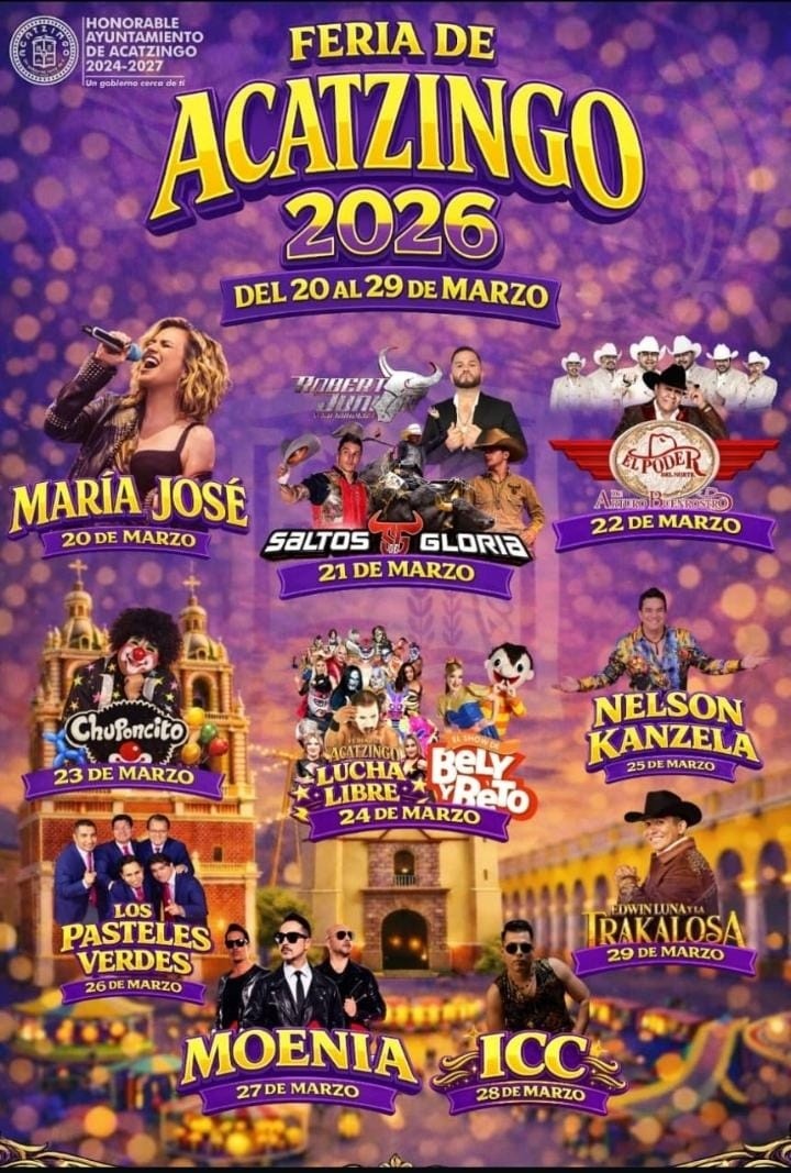 Cartelera Artística Feria Acatzingo 2026