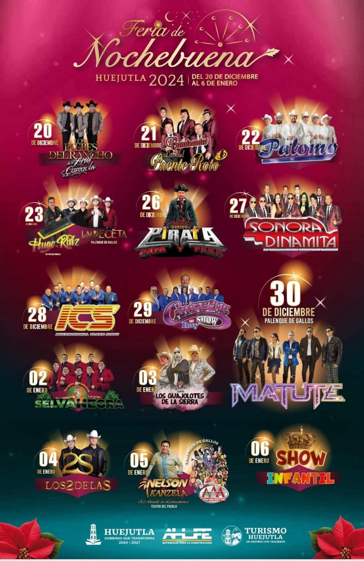Elenco Feria de Nochebuena Huejutla 2024