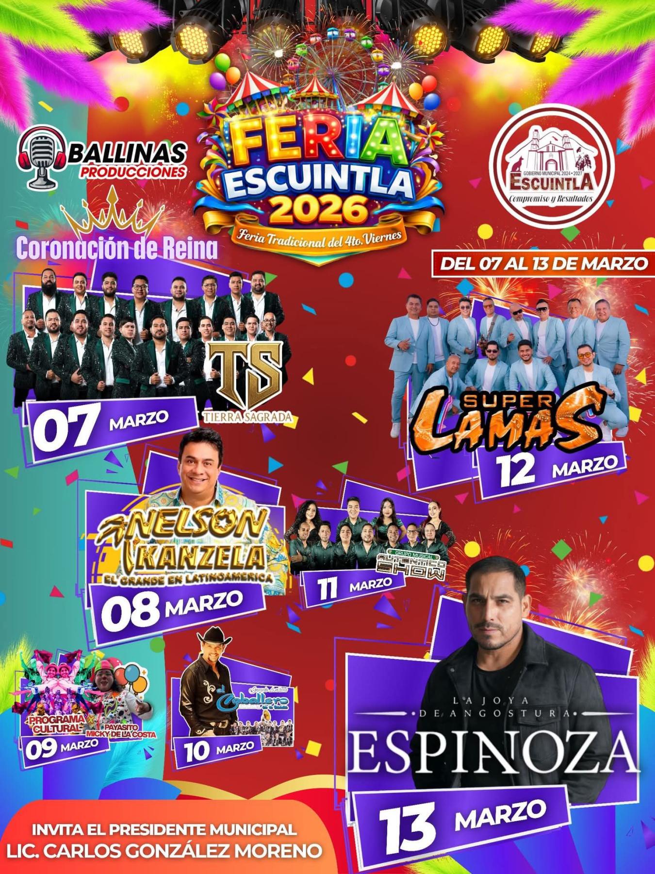 Cartelera estelar Feria Escuintla 2026