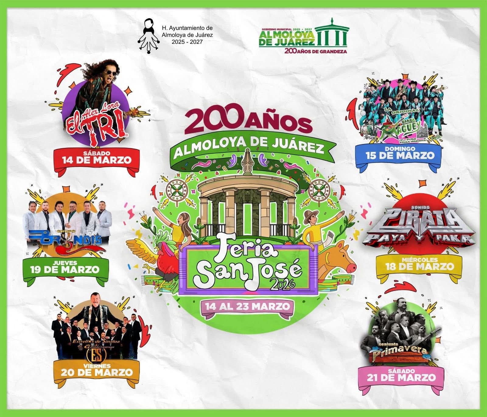 Elenco estelar Feria San José Almoloya 2026